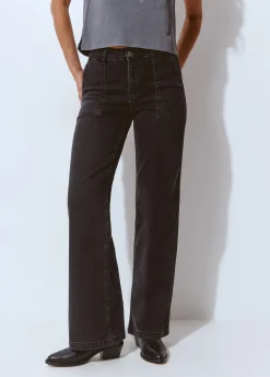 Jeans culotte bolsillo frontal
