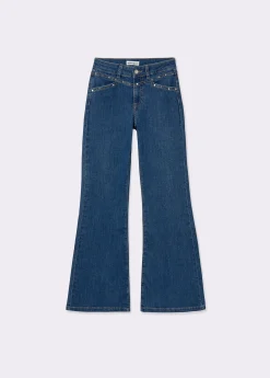 Jeans culotte tachas