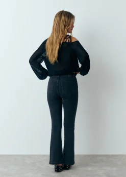 Jeans flare cropped brillantes