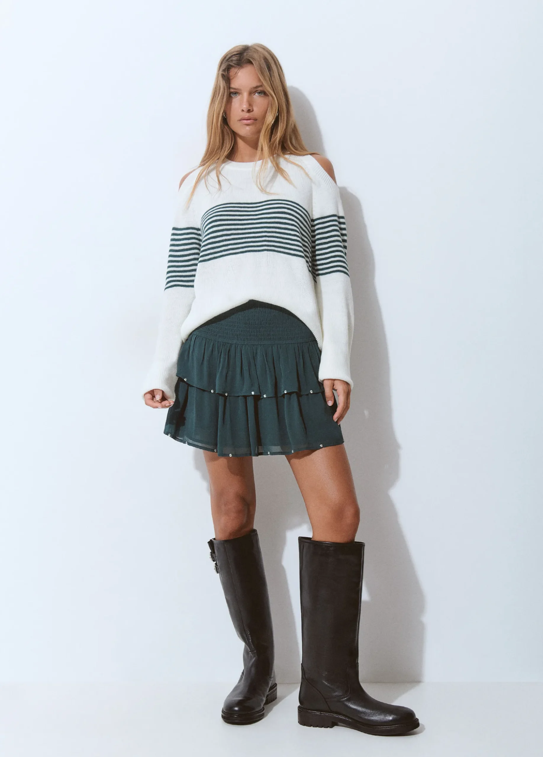 Jersey aperturas hombros rayas