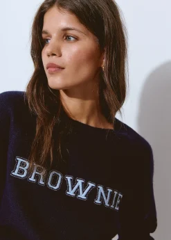 Jersey brownie bordado