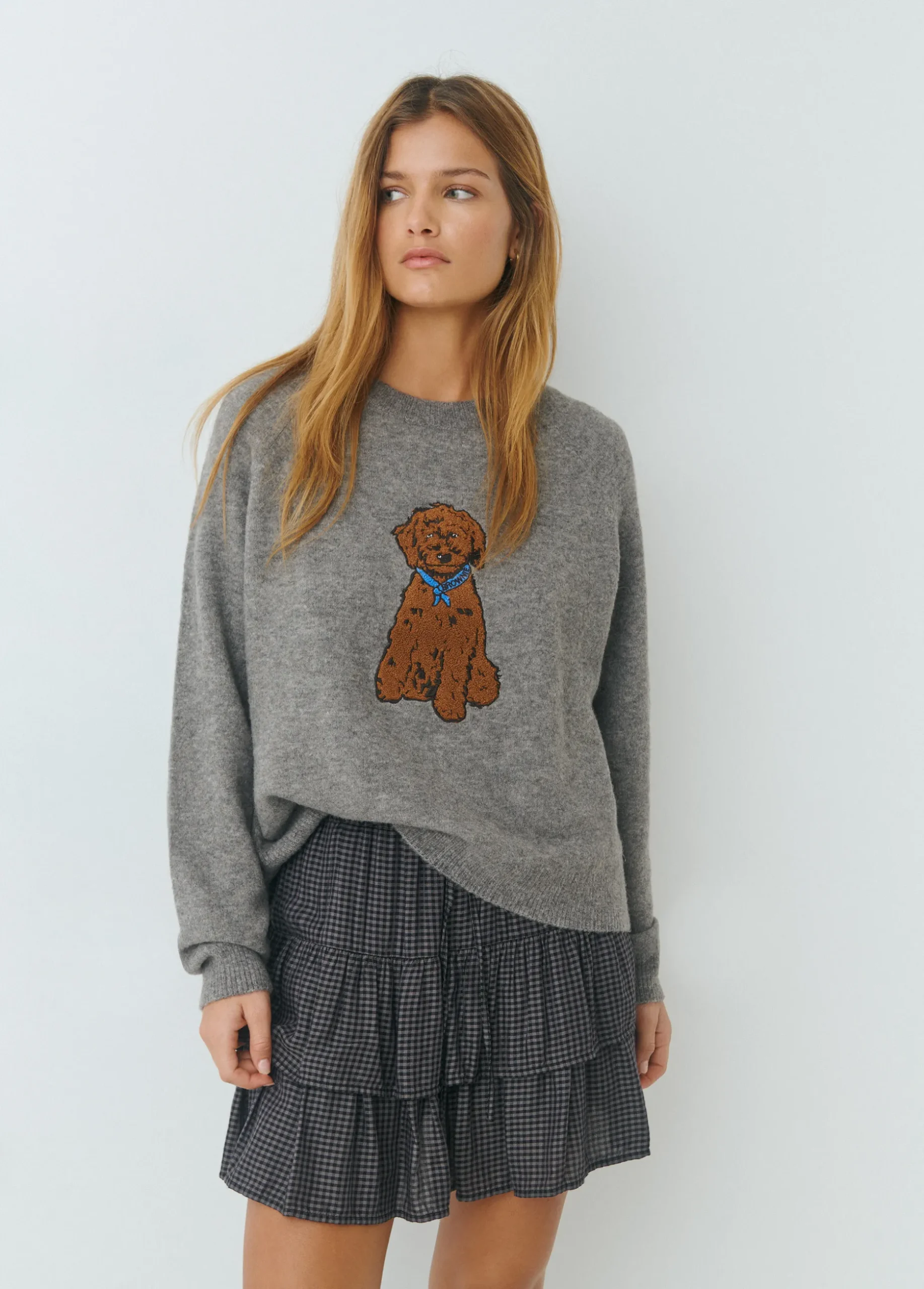 Jersey brownie bordado