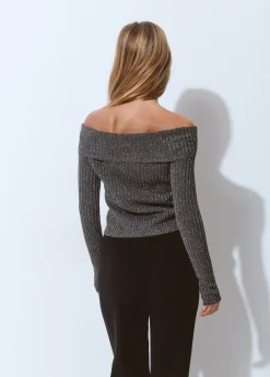 Jersey canalé hilo metalizado