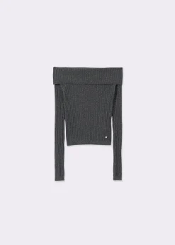 Jersey canalé hilo metalizado