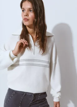 Jersey cremallera rayas