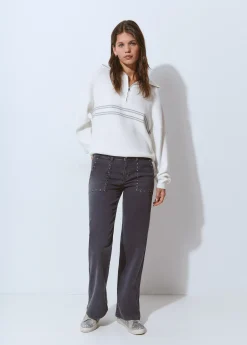 Jersey cremallera rayas