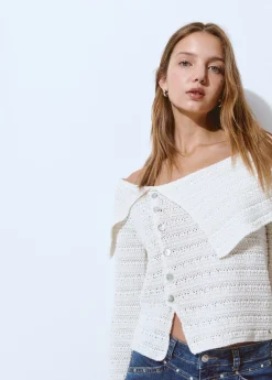 Jersey cruzado botones calado