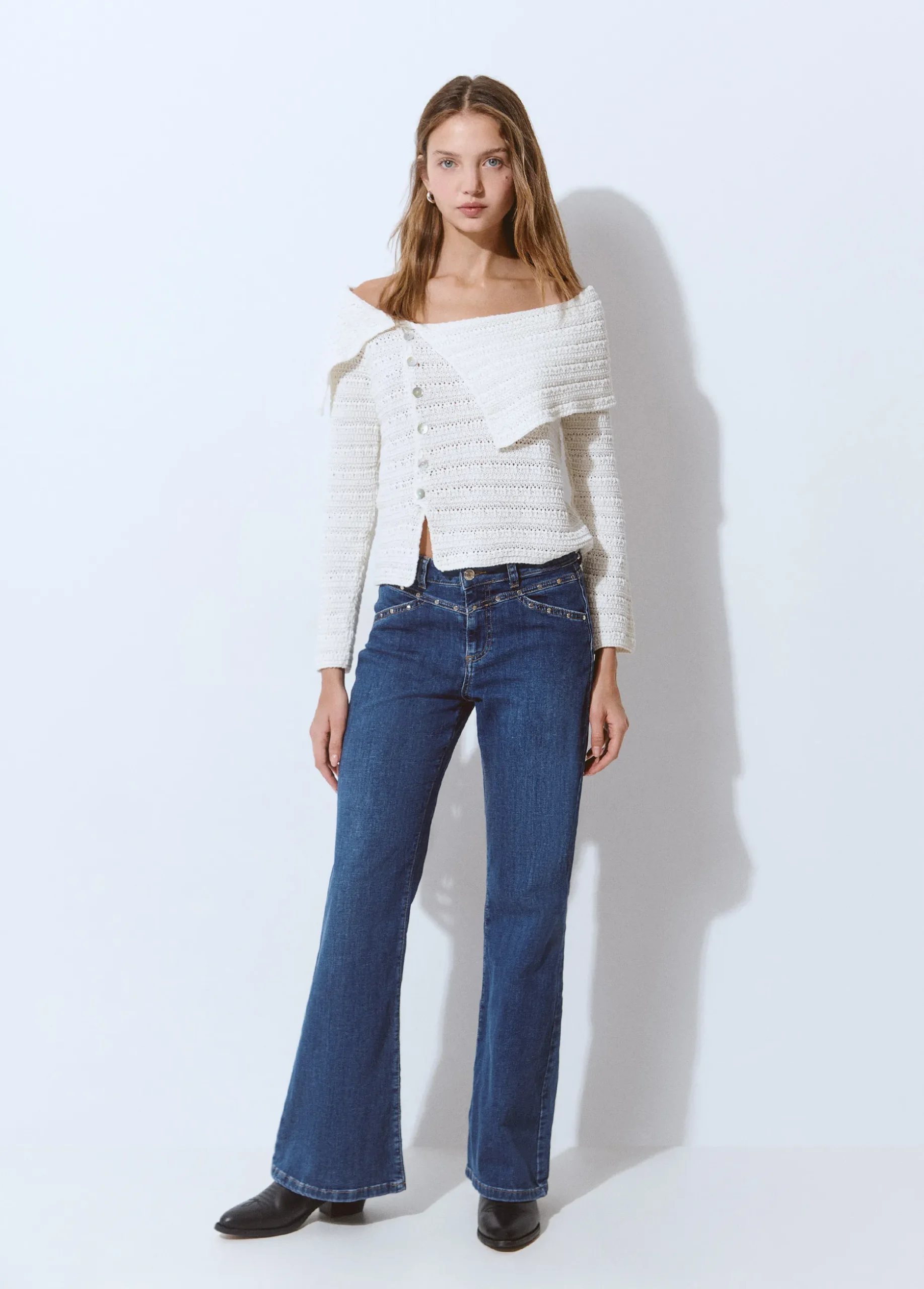 Jersey cruzado botones calado