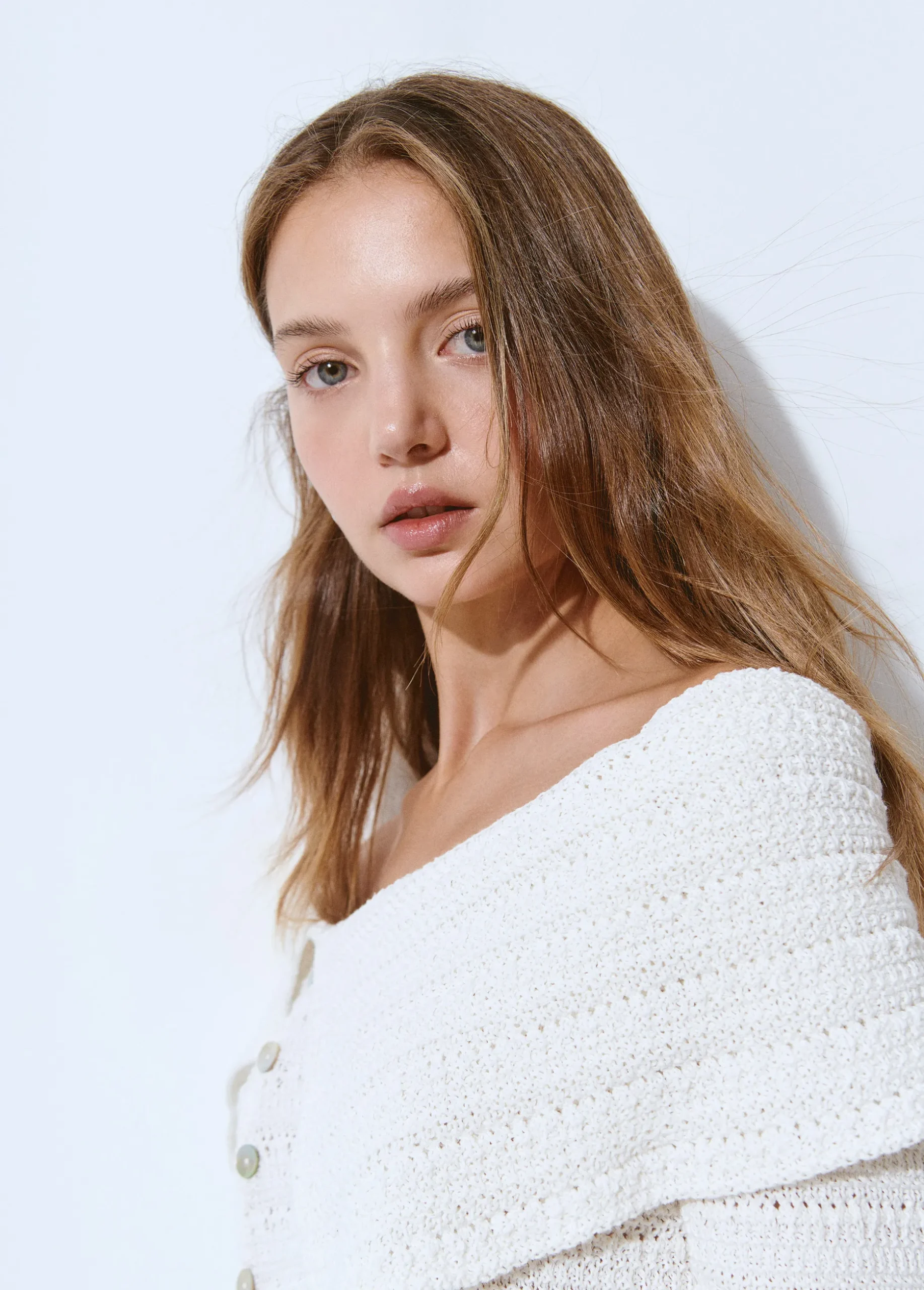 Jersey cruzado botones calado