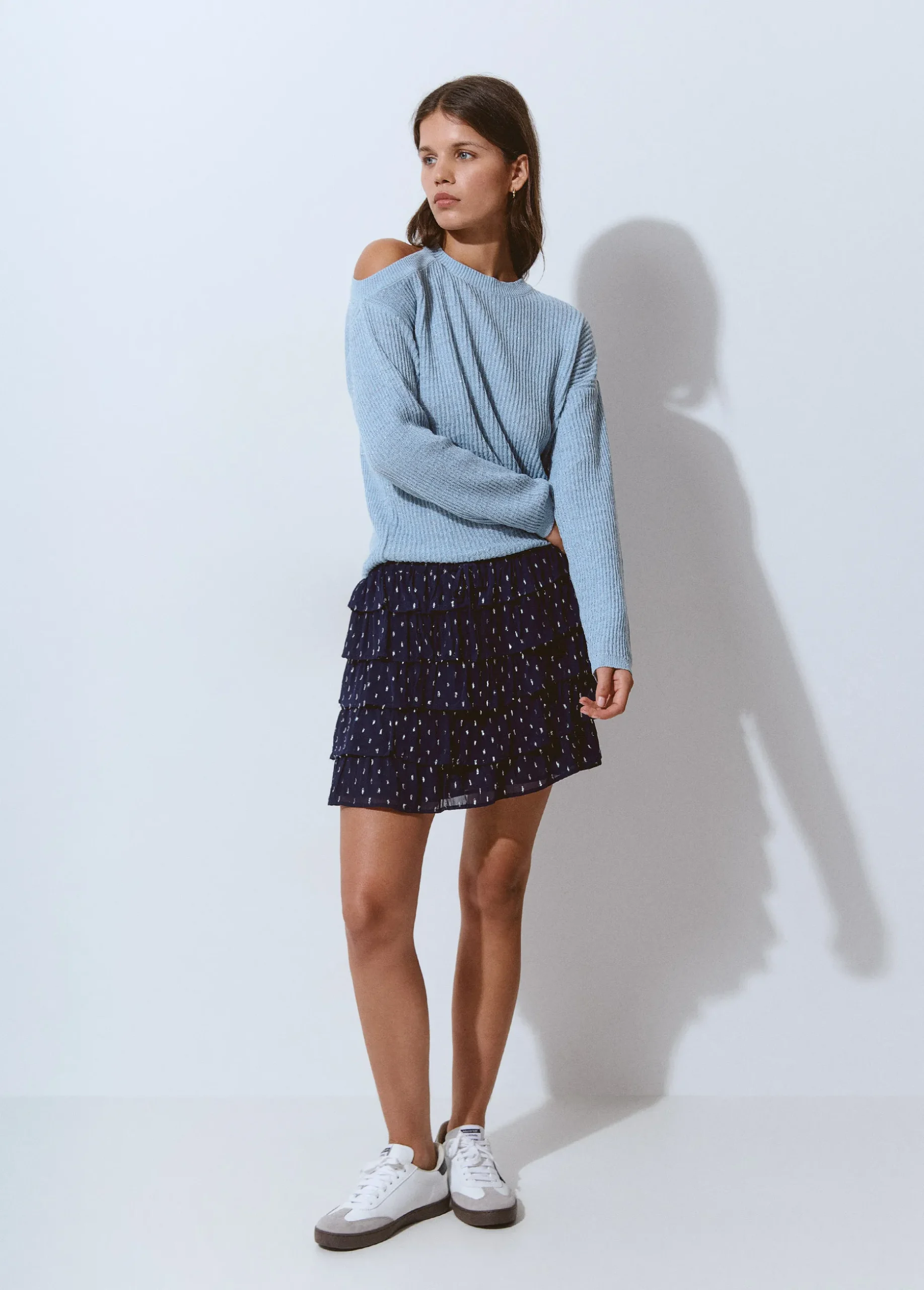 Jersey cut out hilo metalizado