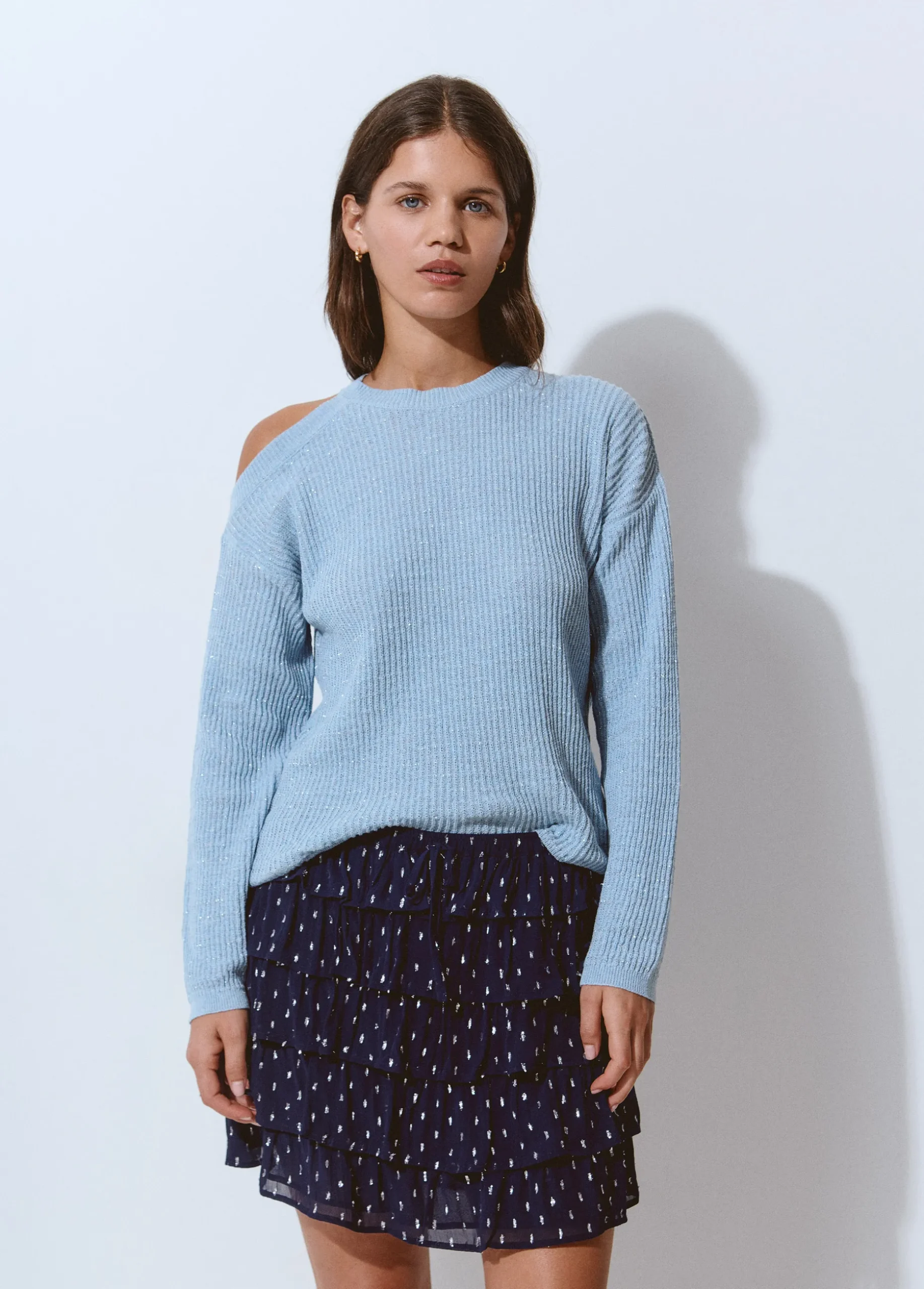 Jersey cut out hilo metalizado