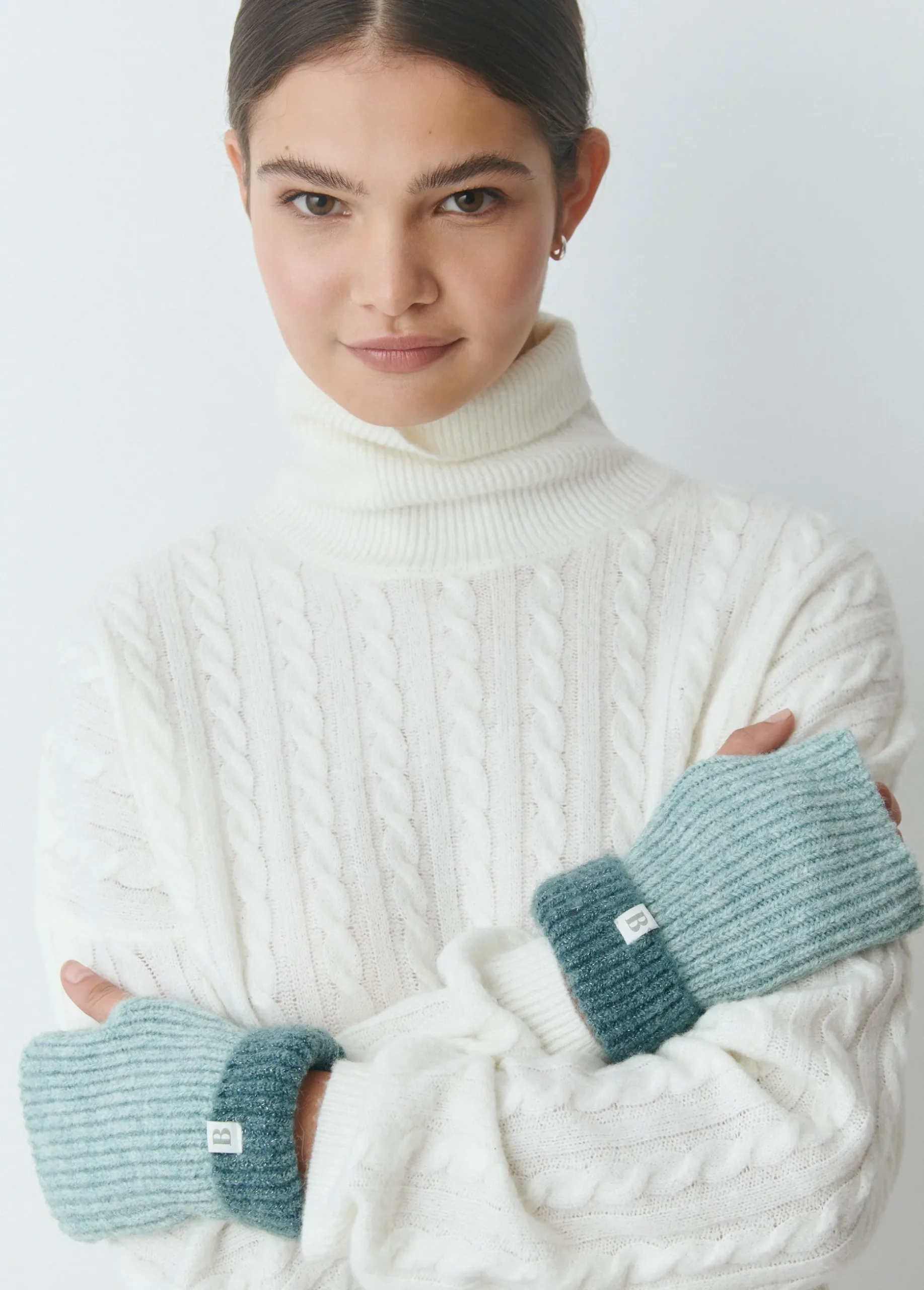 Mitón bicolor lurex