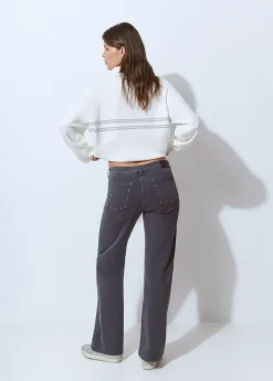 Pantalón culotte tachas