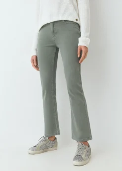 Pantalón flare cropped botones