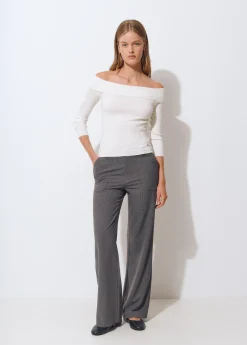 Pantalón flare cuadrito