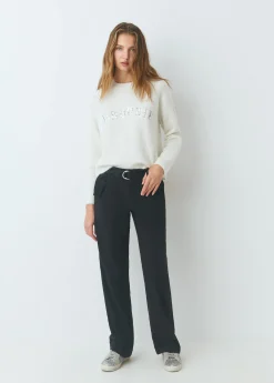 Pantalón recto con cinturón