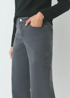 Pantalón recto estrellas