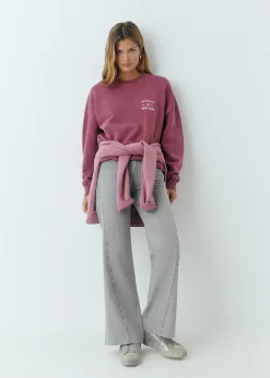 Sudadera print espalda glitter