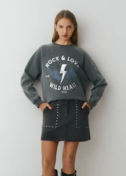 Sudadera print posicional foil