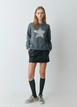 Sudadera print posicional estrella