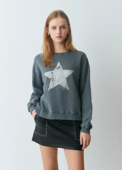 Sudadera print posicional estrella