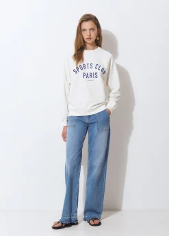 Sudadera print texto manga ranglan