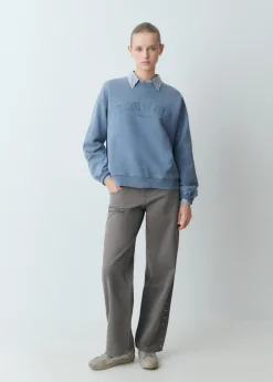 Sudadera texto desflecado