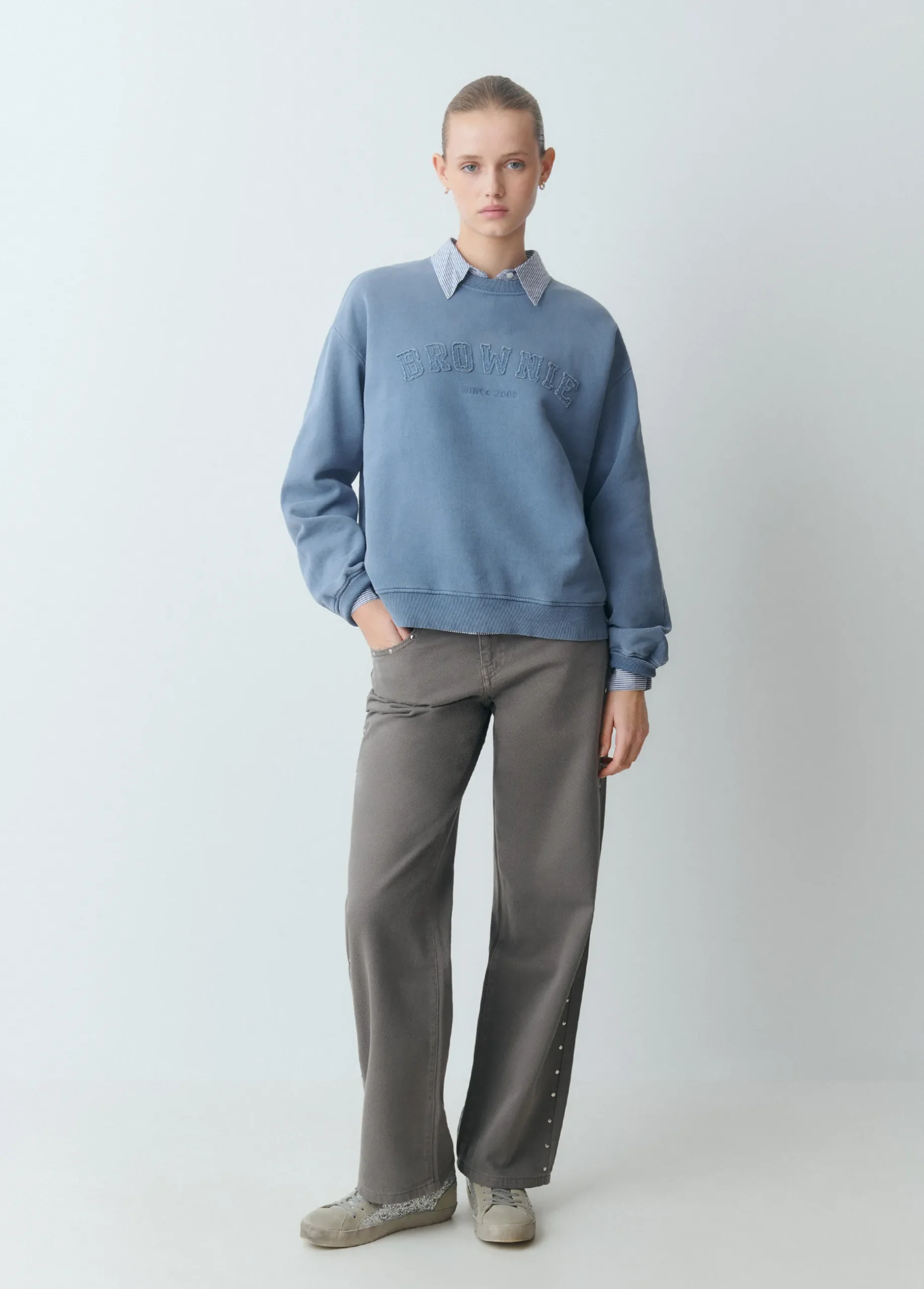 Sudadera texto desflecado