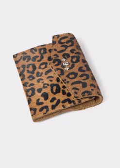 Tarjetero solapa piel estampado animal