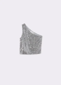 Top asimétrico lentejuelas