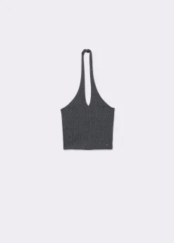 Top halter hilo metalizado