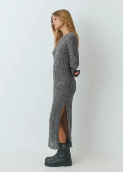 Vestido calado manga larga