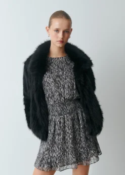 Vestido cut out brillo estampado