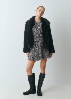 Vestido cut out brillo estampado