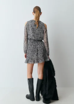 Vestido cut out brillo estampado