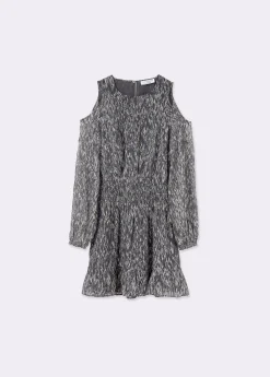 Vestido cut out brillo estampado