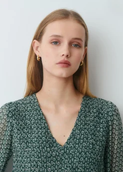 Vestido estampado bicolor