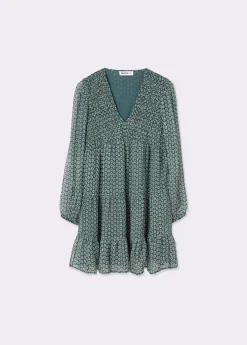 Vestido estampado bicolor