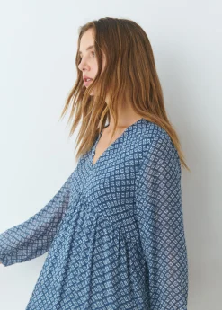 Vestido estampado fluido