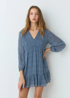 Vestido estampado fluido