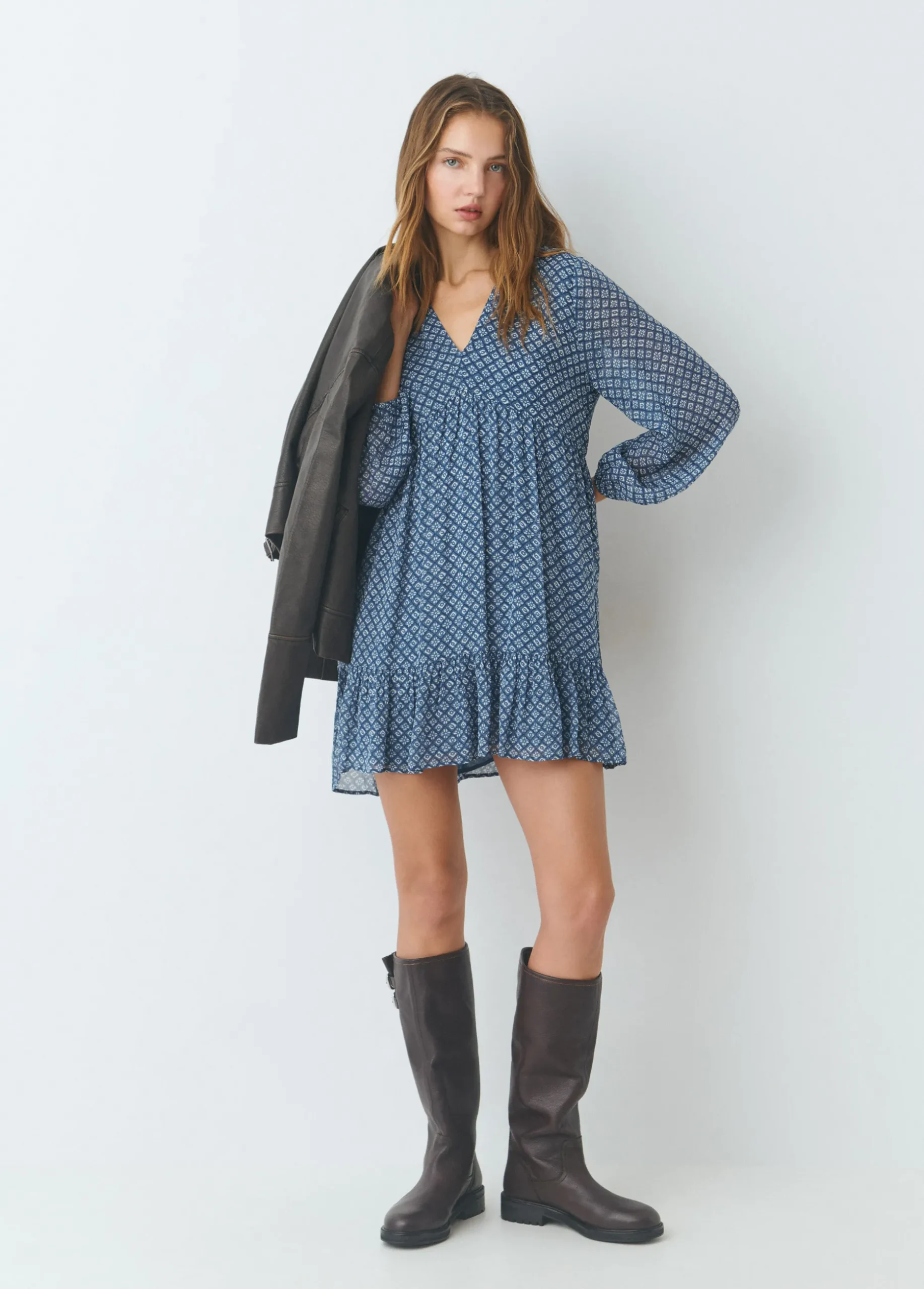 Vestido estampado fluido