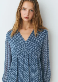 Vestido estampado fluido