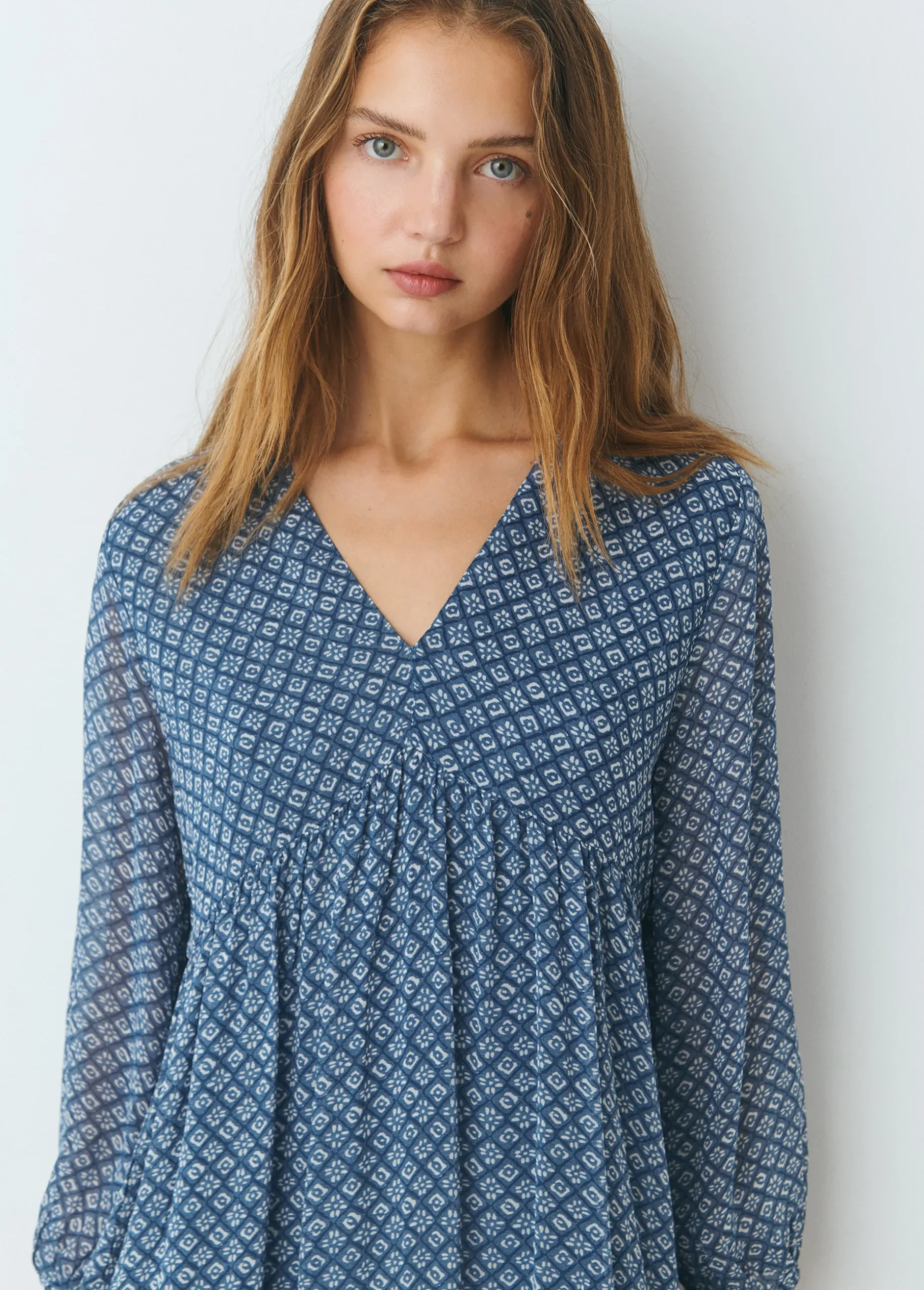 Vestido estampado fluido