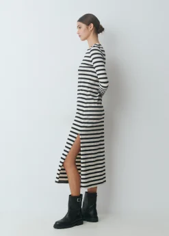 Vestido largo raya tejida