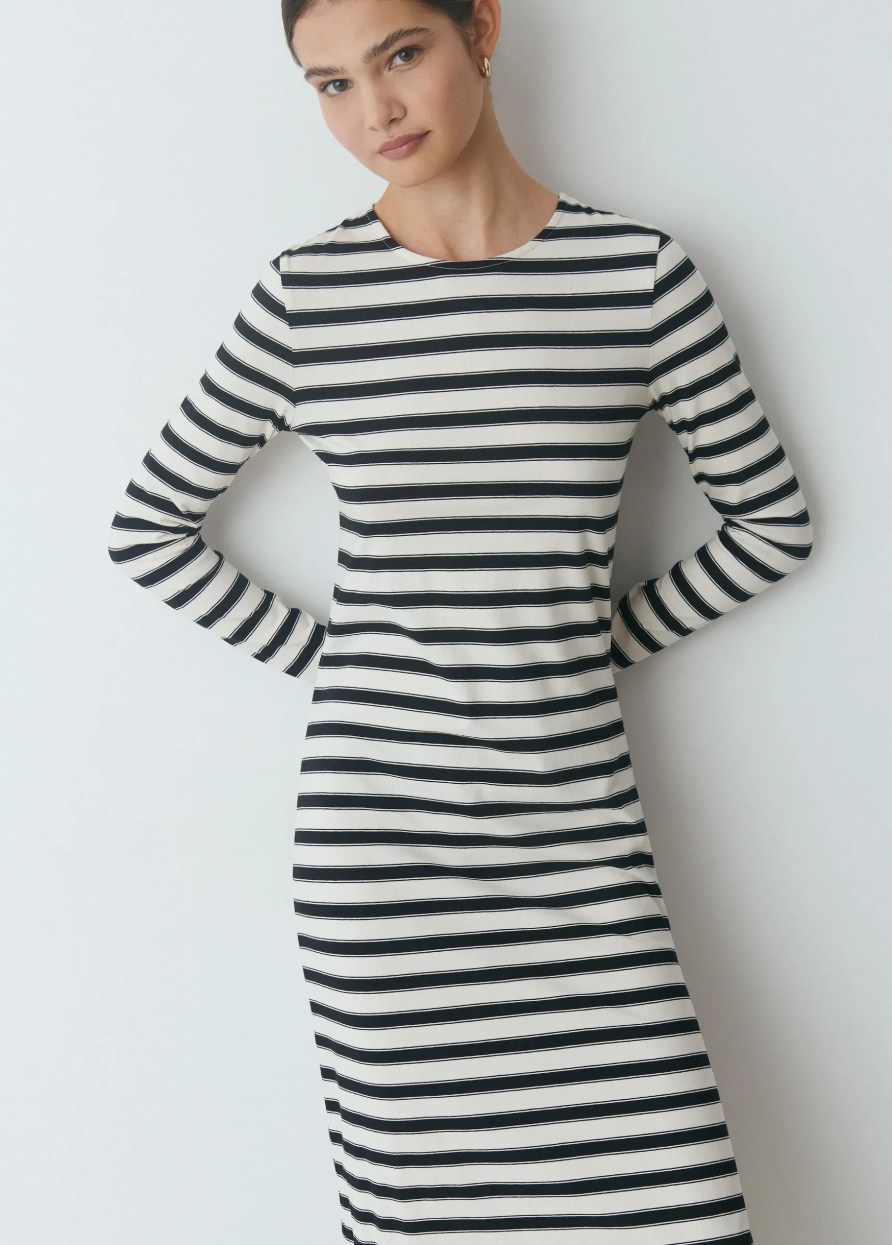 Vestido largo raya tejida