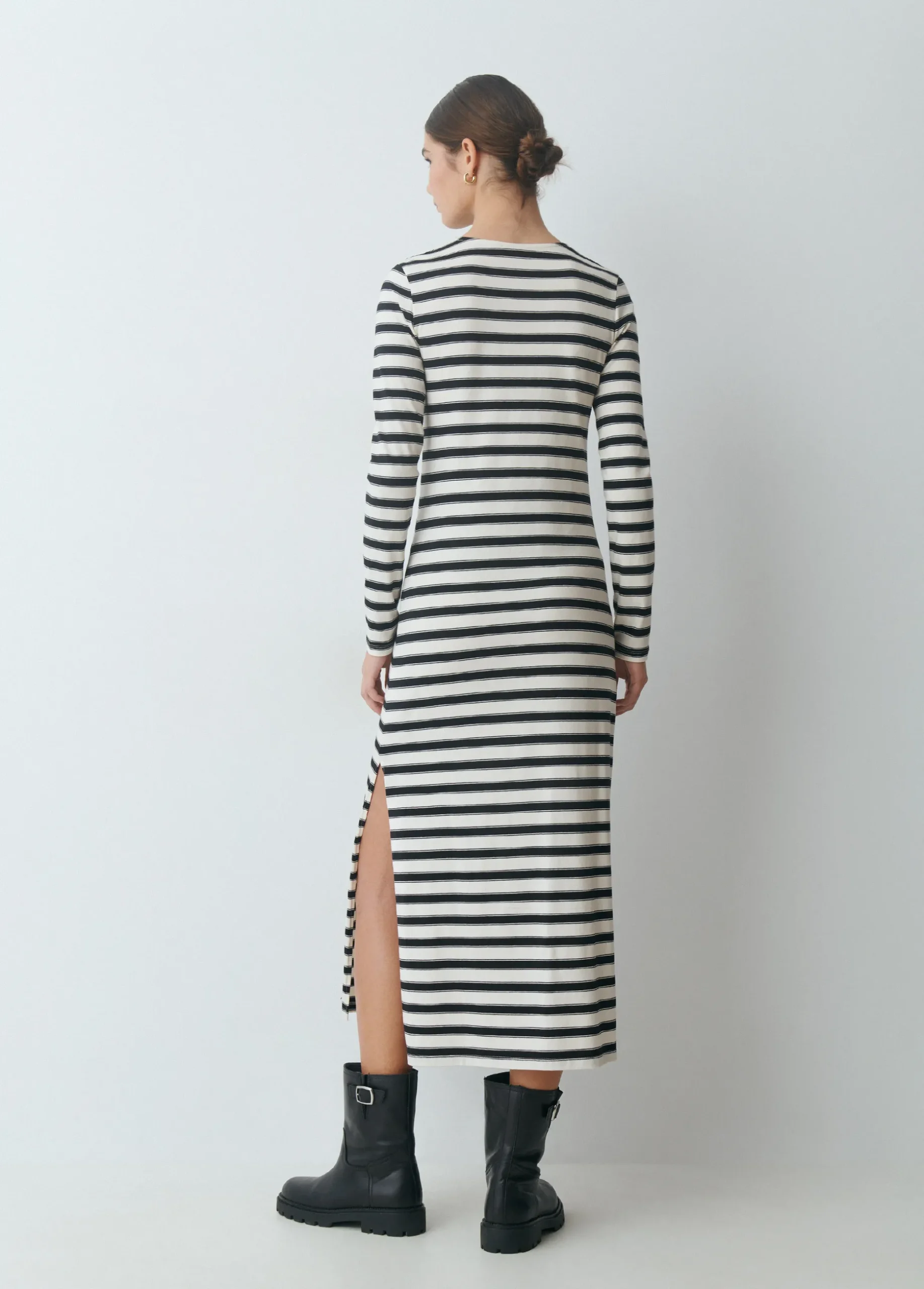 Vestido largo raya tejida