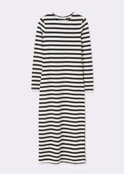 Vestido largo raya tejida