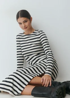 Vestido largo raya tejida