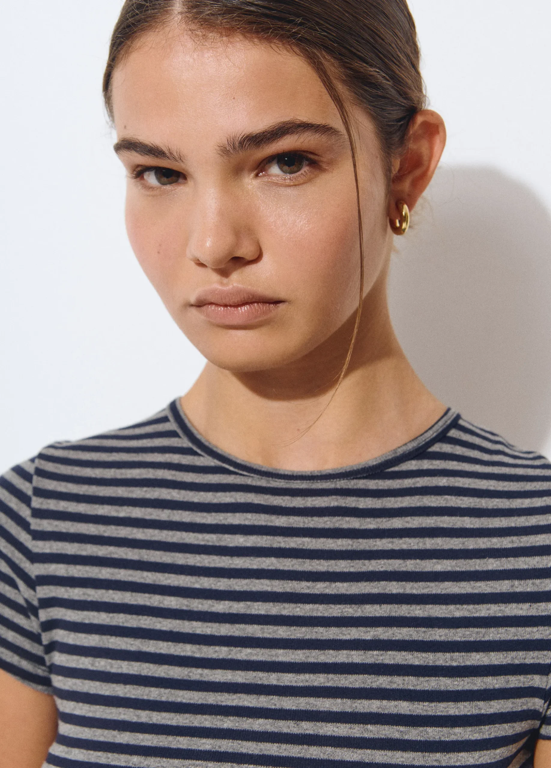 Vestido largo rayas manga corta