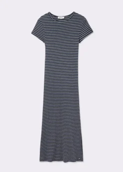 Vestido largo rayas manga corta